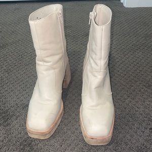 Free people tan chunky boots.